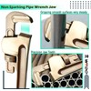 WEDO 8-inch Non-Sparking Pipe Wrench, Straight Pipe Wrenches Jaw Max