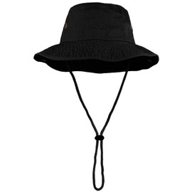 Wide Brim Hiking Fishing Safari Boonie Bucket Hats 100% Cotton UV Sun Protection for Men Women Outdoor Activities S/M Black