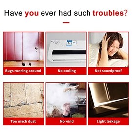 Door Draft Stopper, 39” Length Cuttable Weather Stripping Door Seal, Strong Adhesive Door Sweep for Exterior and Interior Doors (1, Black)