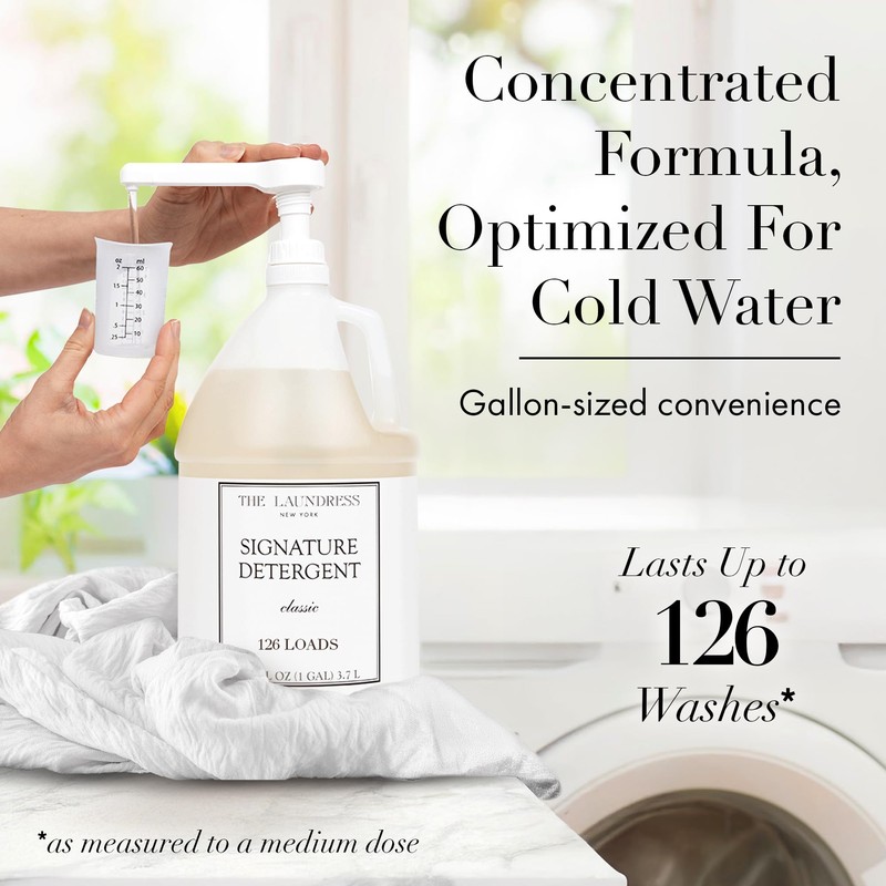 The Laundress Luxury Laundry Detergent, Gallon Pump, 126 Loads, Scented