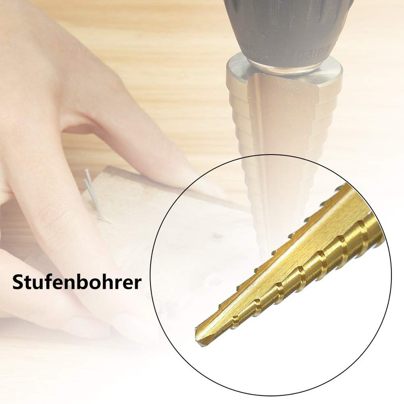 Saipor 3-13 mm Step Drill Cutter Titanium Coated Step Drill