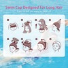 Women PU Coat Waterproof Fabric Hairnet Swim Cap Swim Hat