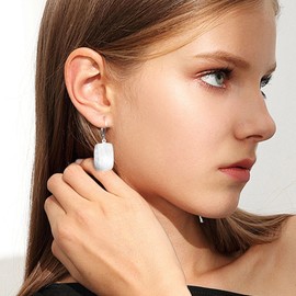 ALEXCRAFT Leaveback Drop Earrings Gold Silver 925 Hanging Hoop Earrings Women's Small Silver Dangle Earrings for Women Girlfriend Mum, Brass