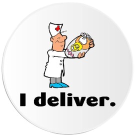 I Deliver Doctor OBGYN Hospital - 3 Pack Circle Stickers 3" x 3"
