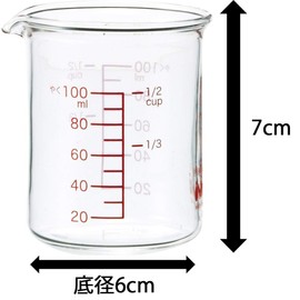 iwaki KBTMC100 Heat-resistant Glass Measuring Cup, Measuring Cup, 3.4 fl oz (100 ml)