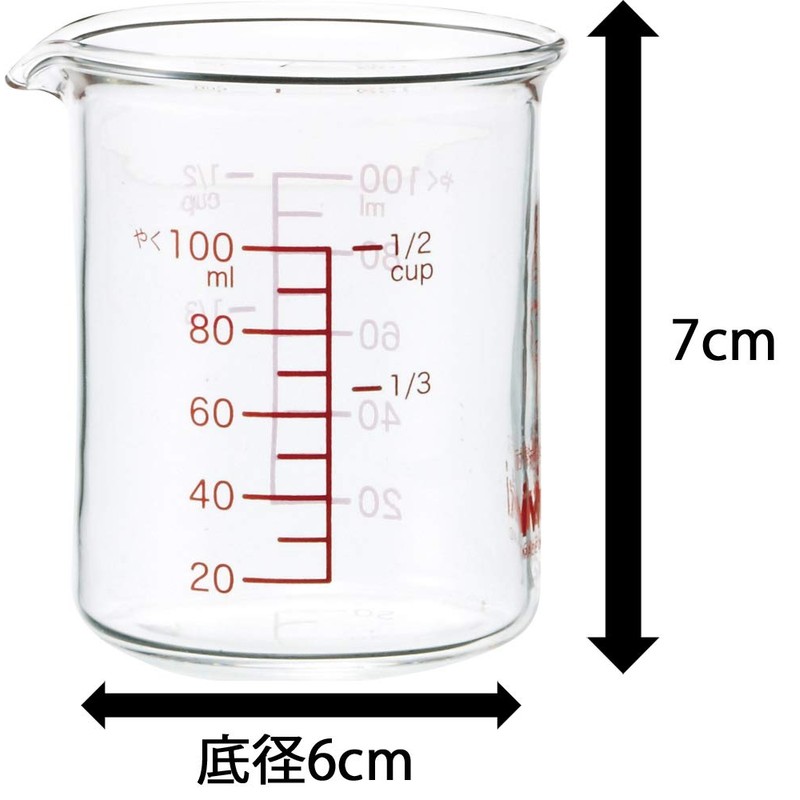 iwaki KBTMC100 Heat-resistant Glass Measuring Cup, Measuring Cup, 3.4 fl
