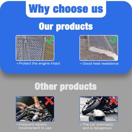 HIULLEN Hitzeschutzblech, 100x40cm Hitzeschutz Hitzeblech Geprägte, Hitzeschutzplatte Hitzeschutzblech Reparatursatz, Motor-Wärmedämmung, Hitzeschild Schutzplatten für Auto Motorsport Isolierung