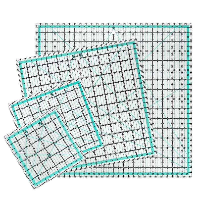 MANUFORE - Reglas cuadradas para acolchar (32 cm/24 cm/16 cm/12