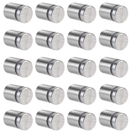 Pack of 20 Stainless Steel Advertising Screws Nail Signs Spacers Sign Holder 19 x 25 mm Screw Glass Standoff Holder for Mounting and Fixing the Glass