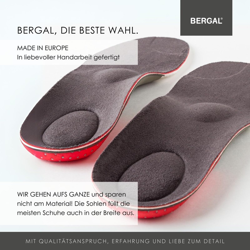 Bergal Men's X-treme Einlegesohle für Freizeit Orthotic Insole Multicolour (Schwarz)