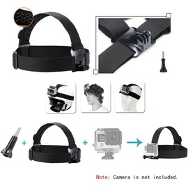 Acuvar Head Strap Mount Compatible with GoPro Hero 13, 12, 11, 10, 9, 8, Hero 7 Black, 7 Silver, 7 White, Hero 6, 5, 4, Session, 3+, 3, 2, 1, Hero (2018), Fusion, Max, DJI Osmo Action Cameras