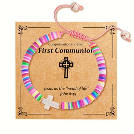 Eaciy First Communion Gifts for Girls - Dainty Cross Bracelet First Holy Communion Gifts for Girls Daughter Niece Granddaughter Sister