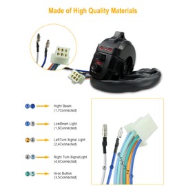 SR1-H01 Motorcycle Light Turn Signal Switch with Flasher Relay and Horn Compatible with Honda Kawasaki Yamaha KTM Suzuki Motorcycle Dirt Bike