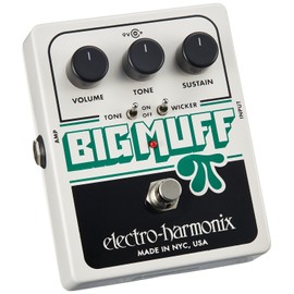 electro-harmonix Big Muff Pi with Tone Wicker - BM WICKER, Classic Style, Silver, Guitar Effect Distortion Pedal