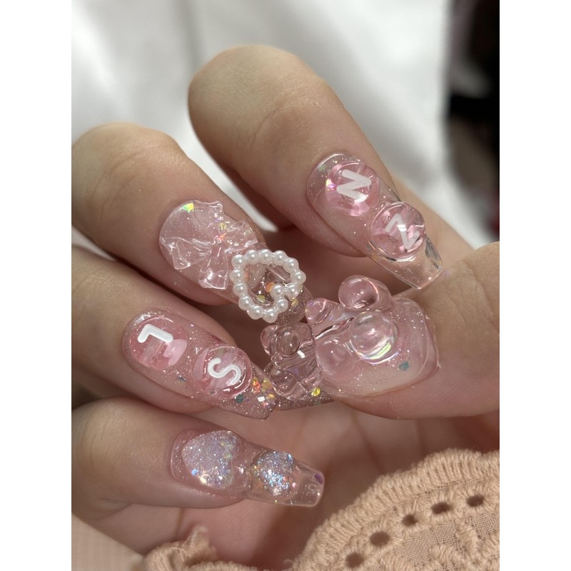 Hachuharibo handmade nail tips (full set package) - Skeletor /