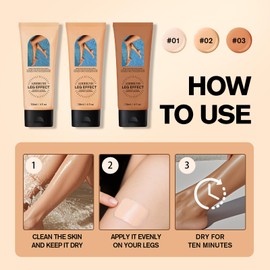 Leg Makeup Waterproof No Transfer,Flawless Legs Body Scar Tattoo Cover Up Makeup Waterproof Long Last Concealer for All Skin Tones. (03# Bronze)