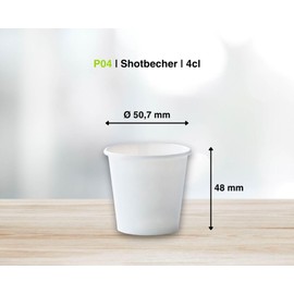 VEPATIM 120 Shot Cups Paper Cups White with Measuring Line 4cl 40ml