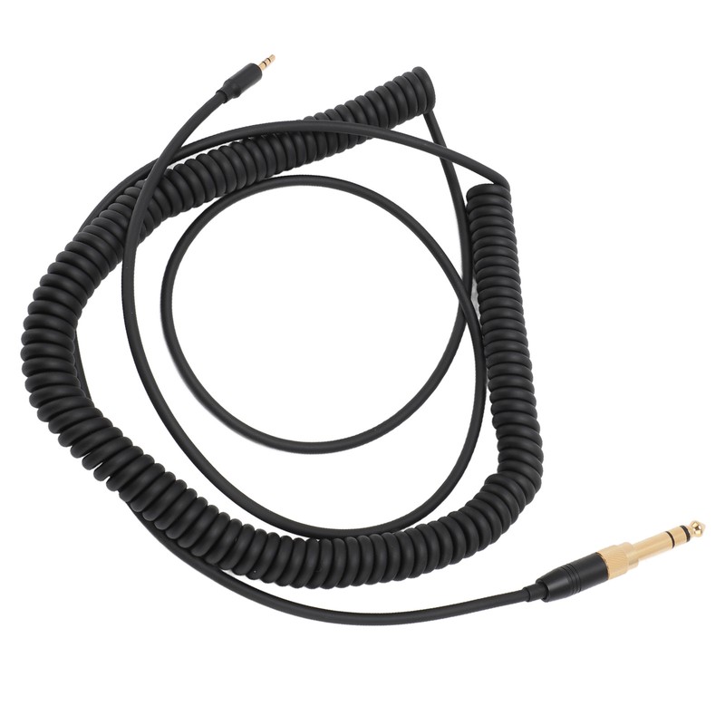 Coiled Headphone Cable Gold Plated Connector Replacement Headset Sound Cord