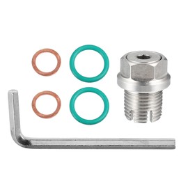 A ABSOPRO Oil Drain Plug Set, Oversize Piggyback Drain Plug, Stainless Steel, Self-Tapping Oil Pan Thread with Sealing Ring, Repair Kits with Hex Key M16.1-1.5 x 15 mm