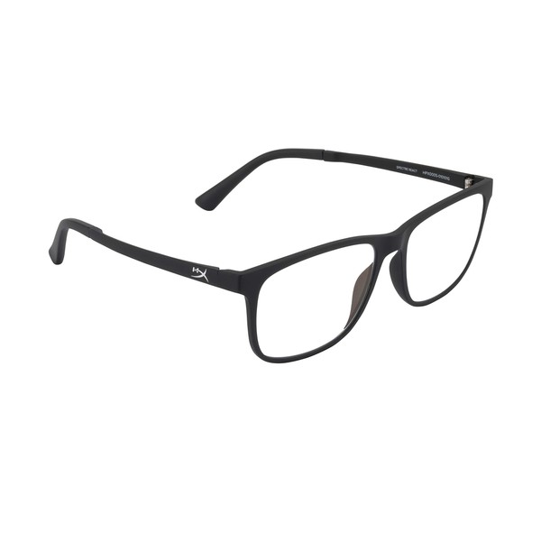HyperX Spectre React - Gaming Eyewear, Blue Light Blocking Glasses, UV Protection, Ultem Frame, Crystal Clear Lenses, Microfiber Bag, Hard Case – Medium/Large Black