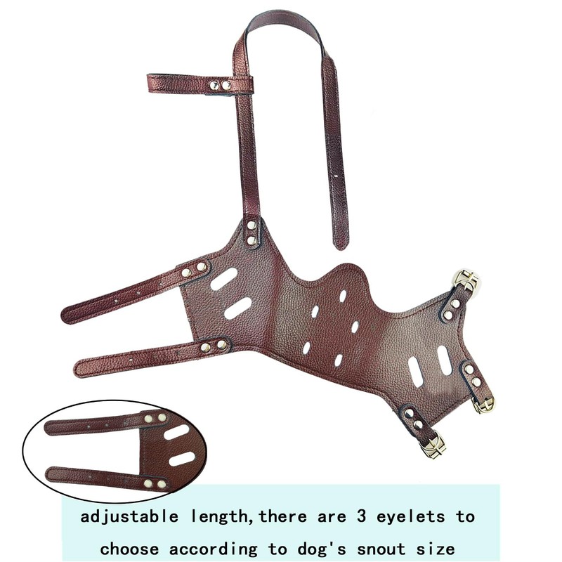 AiliStar Leather Pet Muzzle for Dog Soft PU Leather Dog