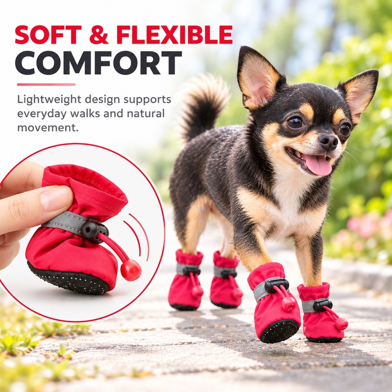 Waterproof Dog Boots for Small Dogs & Puppies – Anti-Slip