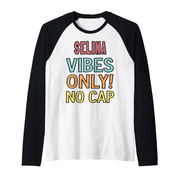 SELINA Vibes Only! No Cap Custom Women Girls Funny Raglan