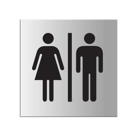 Aluminium Door Sign No.17135-E Toilet Men/Women 120x120mm