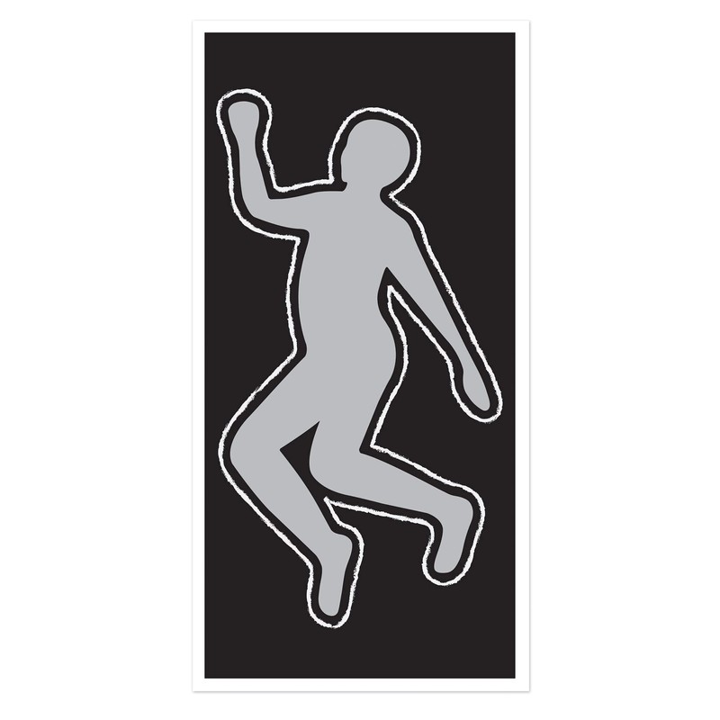 Beistle, 30 by 5-Feet,White/Black/Silver PSI Body Silhouette, 1