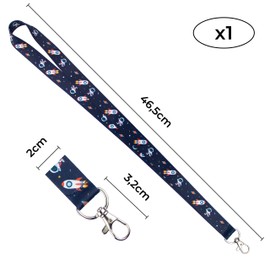 1 Lanyard - ID Card Holder - Key Chain - Business Card - Student Card - Bus Card (Espace)