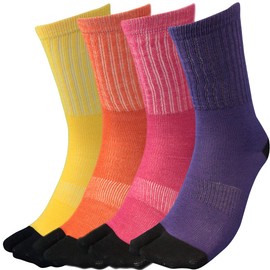 Hayashi P725N Men's Socks, Military Foot, Toe Included, 4 Pairs Set, Comfortable Socks, Comfortable Socks, Cotton, Neon Color, Men’s Socks, 9.6 - 10.6 inches (24.5 - 27 cm), Supporter Included, Neon