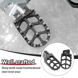 FTKDMT Motorcycle Footrest CNC Wide Foot Pegs Footpegs Pedal Fits for Yamaha XT250 YZ125 YZ80 WR250 TTR90 TTR125 (Black)