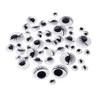 Homeford Assorted Small Googly Eyes Lashes Self Adhesive Sticker, Black,