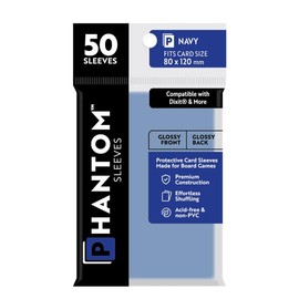 2 Packs Phantom Sleeves: Navy Size (80mm x 120mm) - Gloss Gloss (50) (Compatible with: Dixit and More) Individual Pack