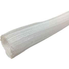 1/2" Hook Self Closing Braided Wrap Sleeving - 10 Feet - White