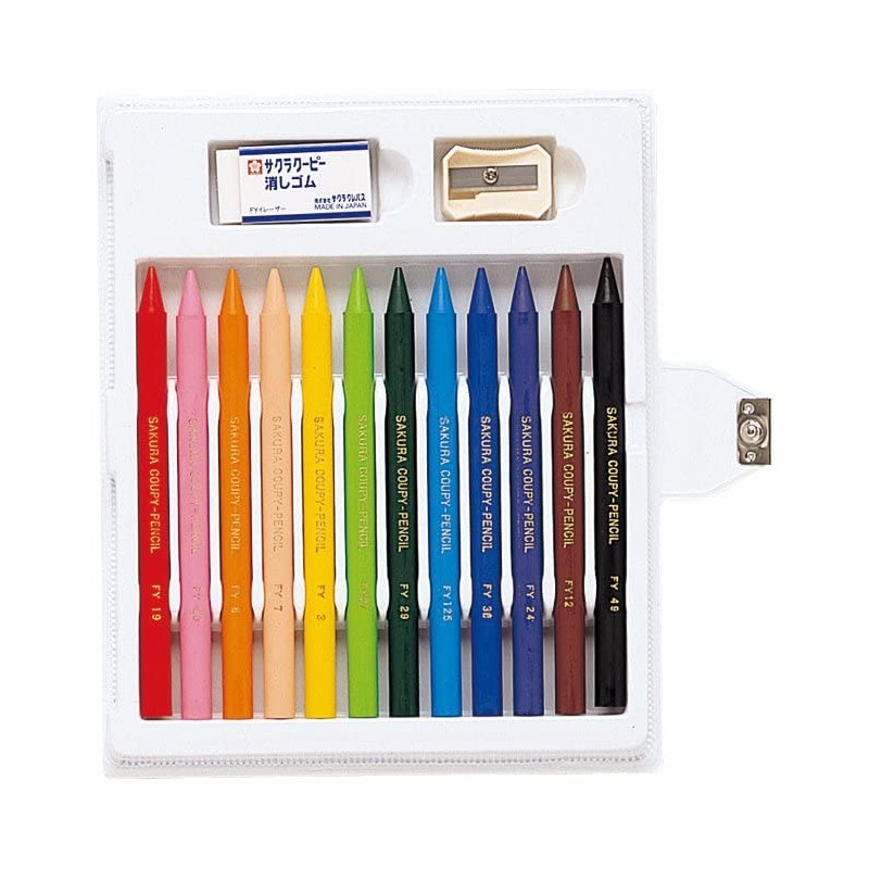 サクラ クーピーペンシル12色 ソフトケース