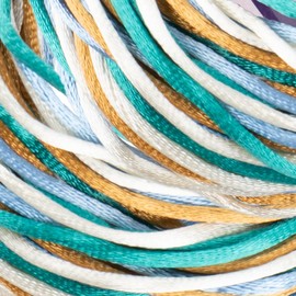 Craft County Kumihimo Braid Rattail Satin Cord Packs – 4 Strands at 3 Yards Each Per Pack (12 Total Yards) (2mm, Chino)