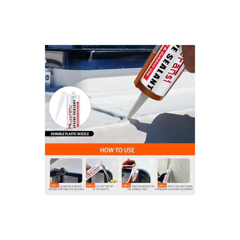 Self-Leveling RV Roof Sealant - 4 Pack Waterproof Silicone