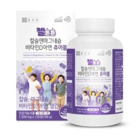 Chong Kun Dang Geltonton Calcium & Magnesium Vitamin D Zinc Chewable 120 tablets / 종근당 젤튼튼 칼슘앤마그네슘 비타민D 아연 츄어블 120정