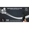 Mira Pak Black Nitrile Disposable Gloves 4 Mil Food-Safe, Latex