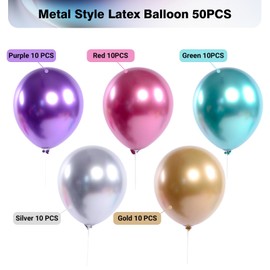 50PCS Birthday Balloons, Maine Rainbow Balloons, 12inch(30cm) 100% Latex Helium Balloons, Birthday Wedding Baby Shower Graduation Anniversary Party Decorations