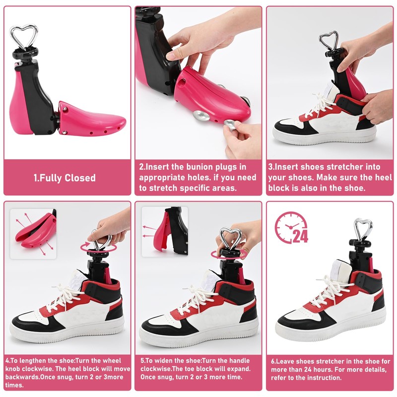 VIVEBEI Shoe Stretcher Women Men, Boot Stretcher Wide Feet, 4-Way