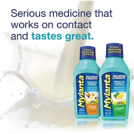 Mylanta Heartburn and Gas Relief, Liquid Antacid, Great New Formula, Now Tastes Better,Classic Flavor, 12 Fluid Ounce