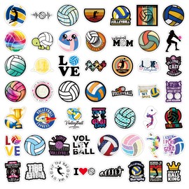 Volleyball Stickers | 100pcs Waterproof Vinyl Decals Stickers for Gym Wall, Water Bottles, Laptop, Cups, Skateboard, Phone, Guitar