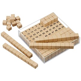 Box of 10 x 10 cm (29 Pieces) Made of RE-Wood, in a Plastic Box