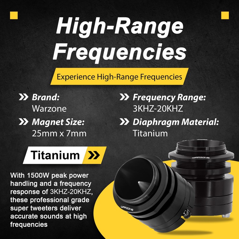 Warzone WZ45TW 1.7-Inch Super Tweeter Speaker, 4 Ohm, 1500W Max