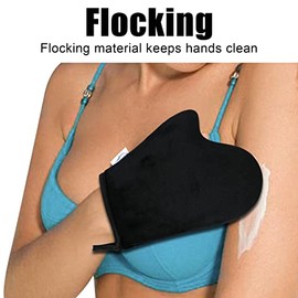 Manoplas de Bronceado, Guante Reutilizable para Extender Auto-bronceador Uniformemente, Mantenga sus Manos Limpias con Flocado, Manopla sin Sol, Juego de Aplicador de Guantes para Auto-bronceadores