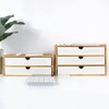 WAYUTO 2-Tier Bamboo Desktop Organizer Simple Wooden Tabletop Storage Organization