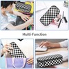 GVGOAGL Black White Checkered Pencil Case Organizer Big Capacity Pencil