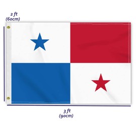 2×3 FT Panama Flag, Medium 60×90CM 150D Panamanian Outdoor Banner,Double Side Printing American Decor For Patio Garden With Brass Gromment